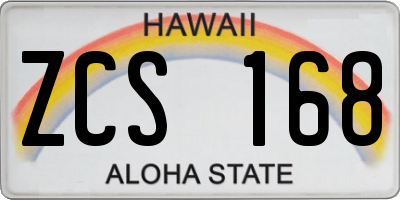 HI license plate ZCS168