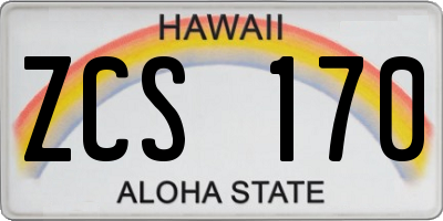 HI license plate ZCS170