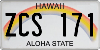 HI license plate ZCS171