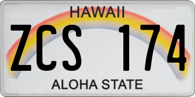 HI license plate ZCS174
