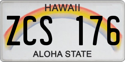 HI license plate ZCS176