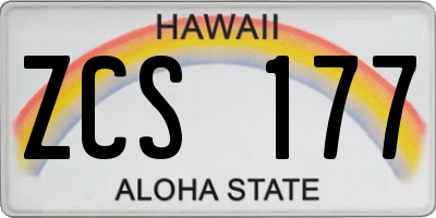 HI license plate ZCS177