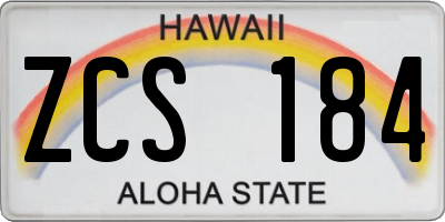 HI license plate ZCS184