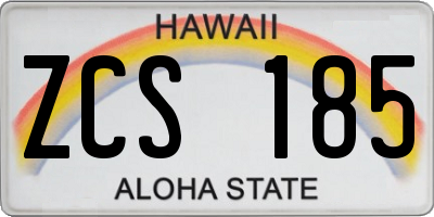 HI license plate ZCS185