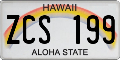 HI license plate ZCS199