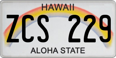 HI license plate ZCS229