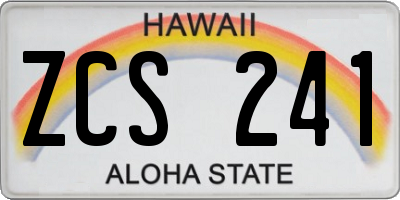 HI license plate ZCS241