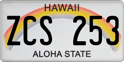 HI license plate ZCS253