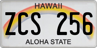 HI license plate ZCS256