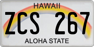 HI license plate ZCS267