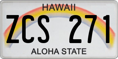 HI license plate ZCS271