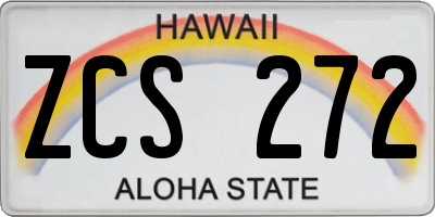 HI license plate ZCS272