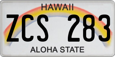HI license plate ZCS283
