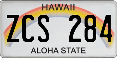 HI license plate ZCS284