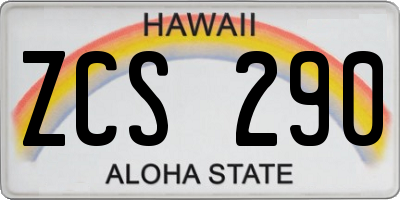 HI license plate ZCS290