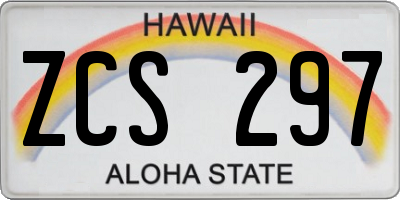 HI license plate ZCS297