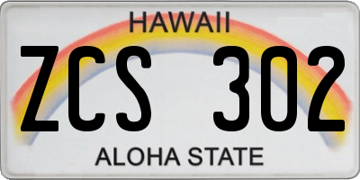 HI license plate ZCS302