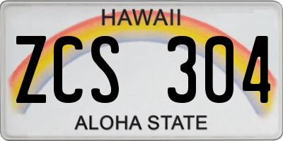HI license plate ZCS304
