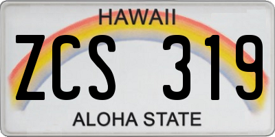 HI license plate ZCS319