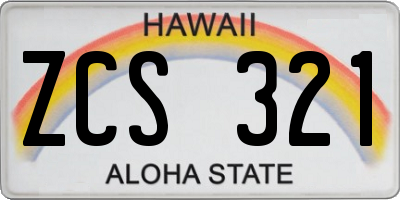 HI license plate ZCS321