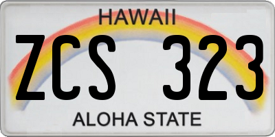 HI license plate ZCS323