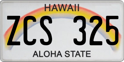 HI license plate ZCS325