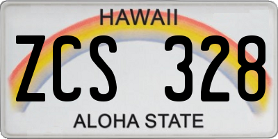 HI license plate ZCS328