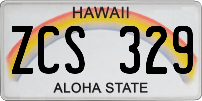 HI license plate ZCS329