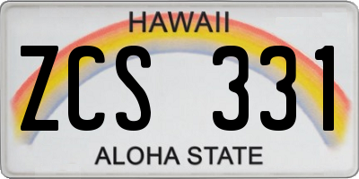 HI license plate ZCS331