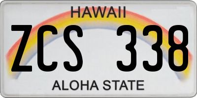 HI license plate ZCS338