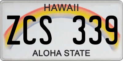 HI license plate ZCS339