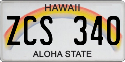 HI license plate ZCS340