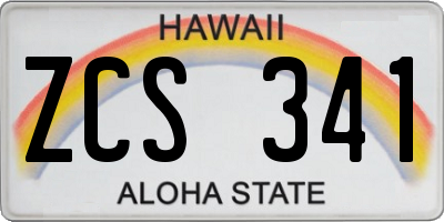HI license plate ZCS341