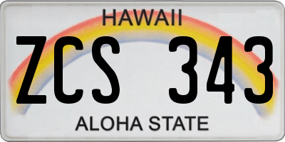 HI license plate ZCS343