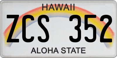 HI license plate ZCS352