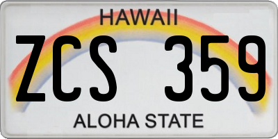 HI license plate ZCS359