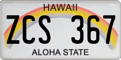 HI license plate ZCS367