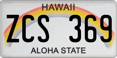 HI license plate ZCS369
