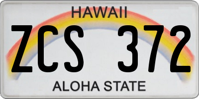 HI license plate ZCS372