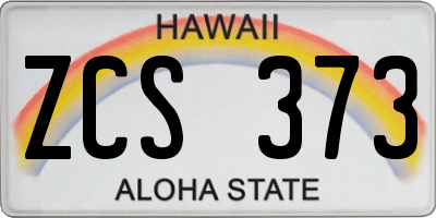 HI license plate ZCS373