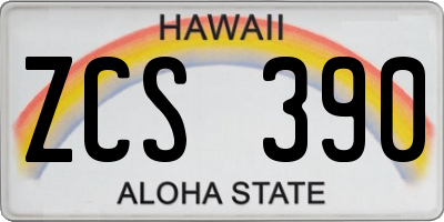 HI license plate ZCS390