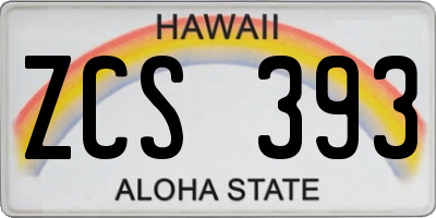 HI license plate ZCS393