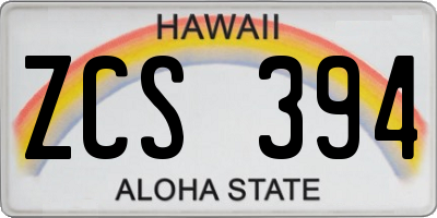 HI license plate ZCS394