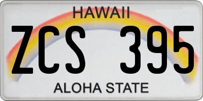 HI license plate ZCS395
