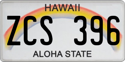 HI license plate ZCS396