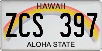HI license plate ZCS397
