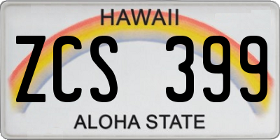 HI license plate ZCS399