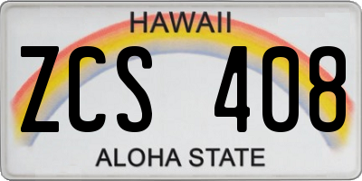 HI license plate ZCS408