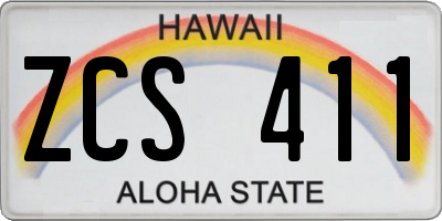 HI license plate ZCS411