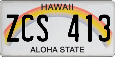 HI license plate ZCS413